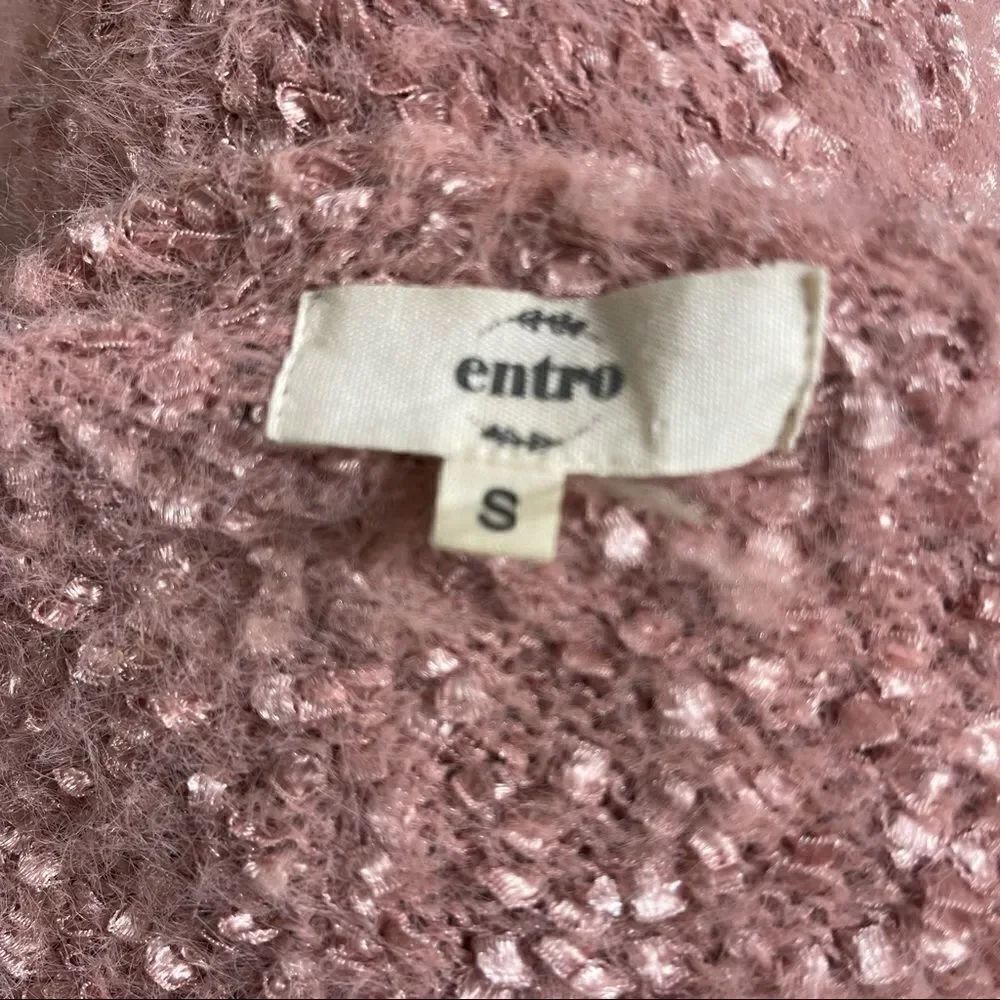 Entro Pink Fuzzy Open Front Cardigan - Picture 5 of 6